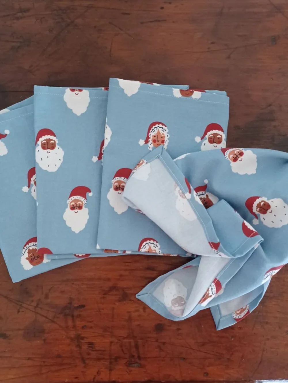 SANTA CLAUS cloth table Napkins - Set of 4 - HANDMADE